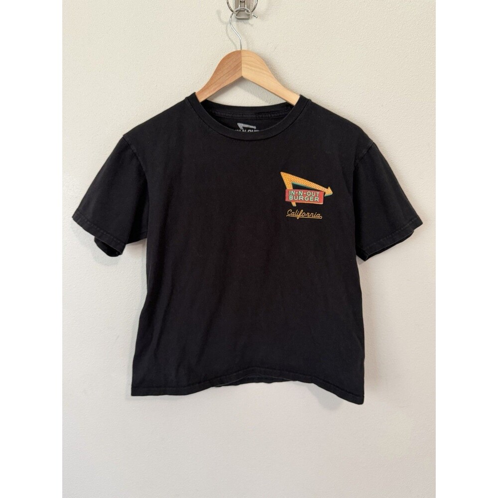 In-N-Out Burger California Graphic T-Shirt Black Short Sleeve Cropped S